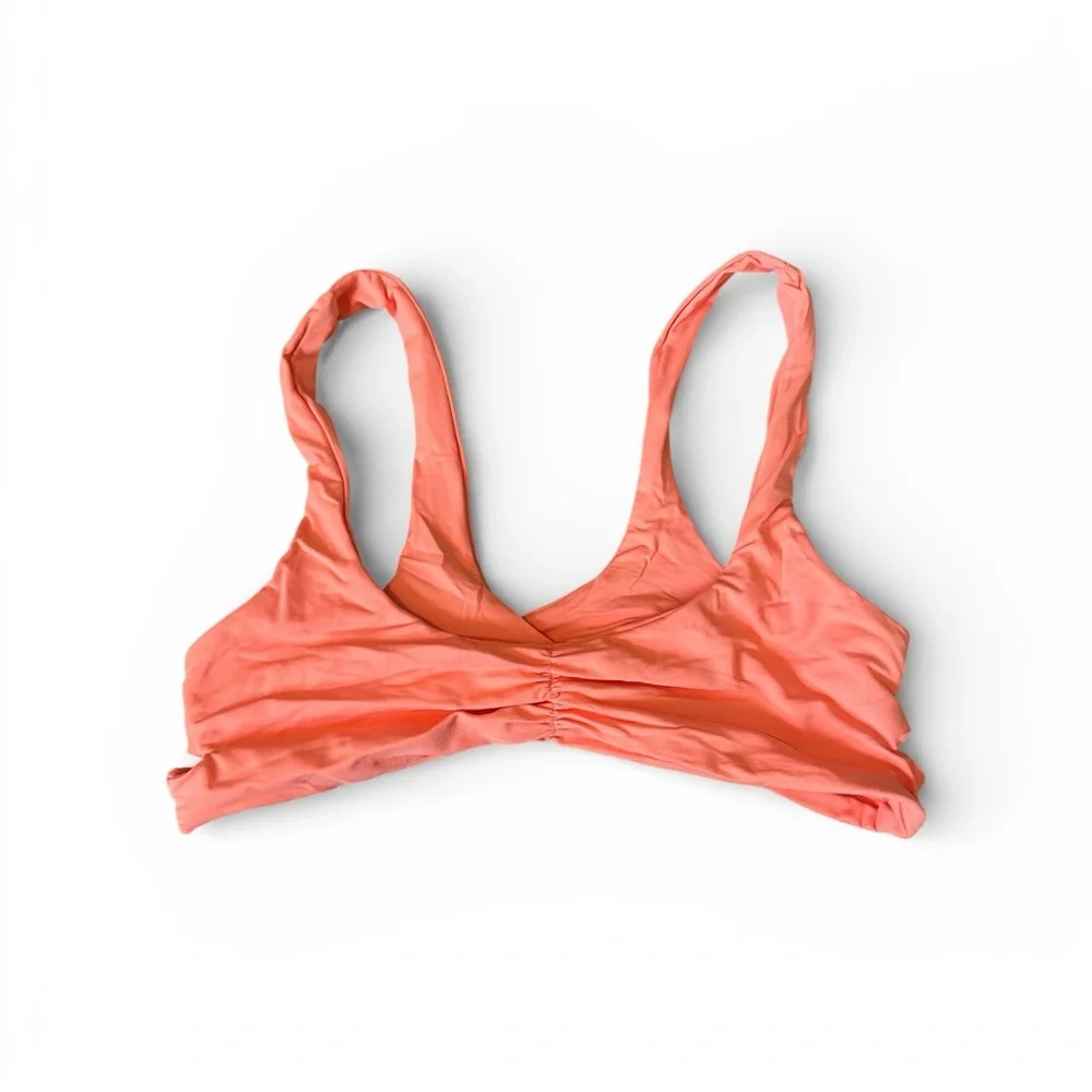 NWOT l*Space criss cross back bikini top electric coral